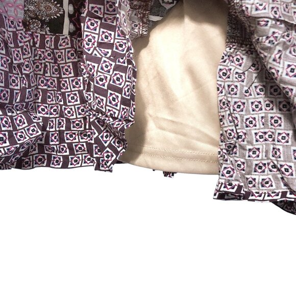 NWT Easel Multicolor Boho Patchwork Long-Sleeve Ruffle Tiered Dress S - Picture 6 of 6